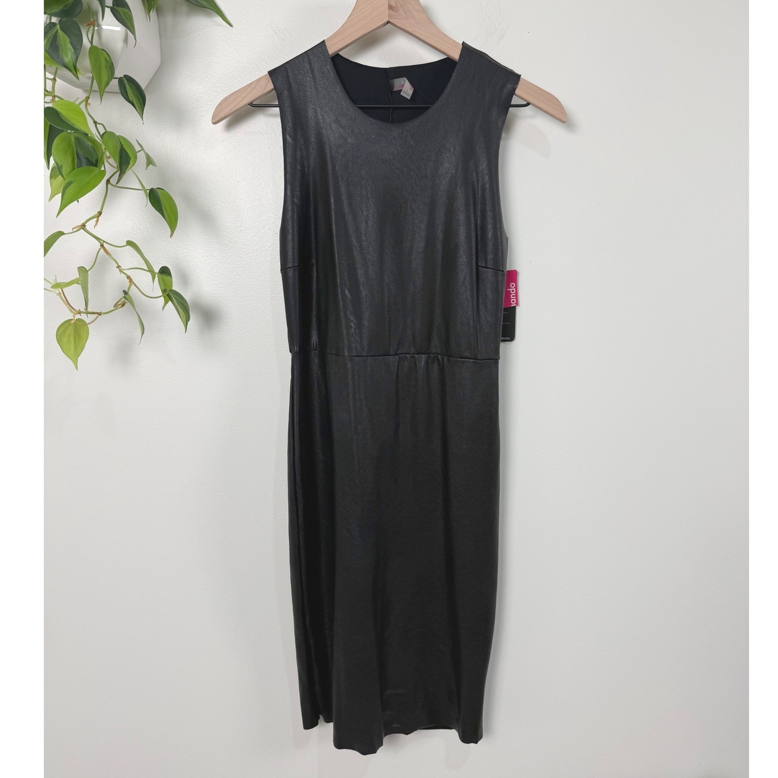 Commando Vegan Leather Sleeveless Dress Black Fld02 Luxury Basics Women S